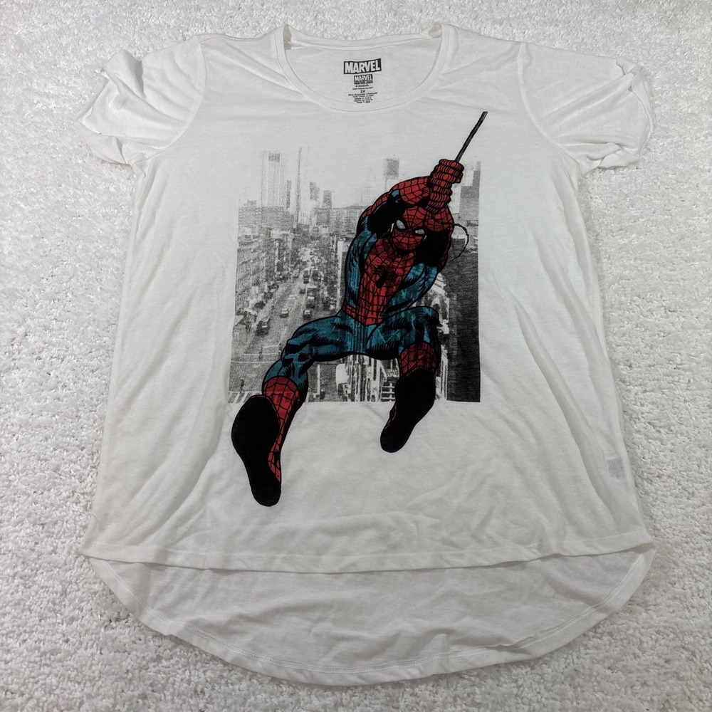 Marvel Spiderman White Women's‎ T Shirt